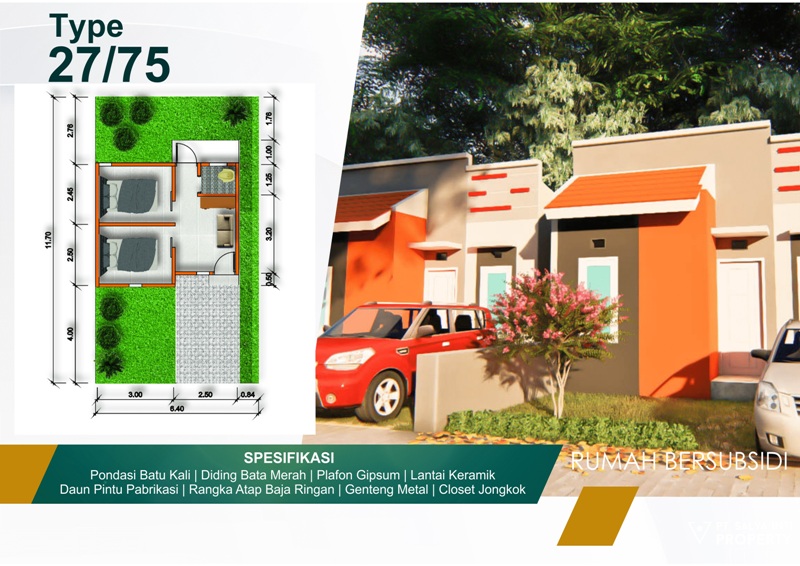 Rumah Subsidi Bellpark 2 Type 27/75